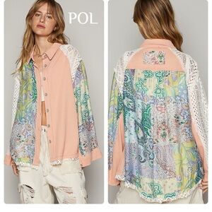 POL Women's Multicolor Patchwork Top